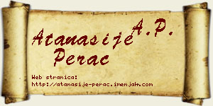 Atanasije Perać vizit kartica